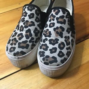 Leopard Print Platform Sneakers